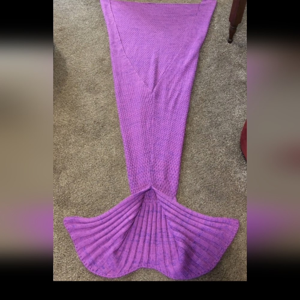 Home Interiors Purple Mermaid Tail Blanket
